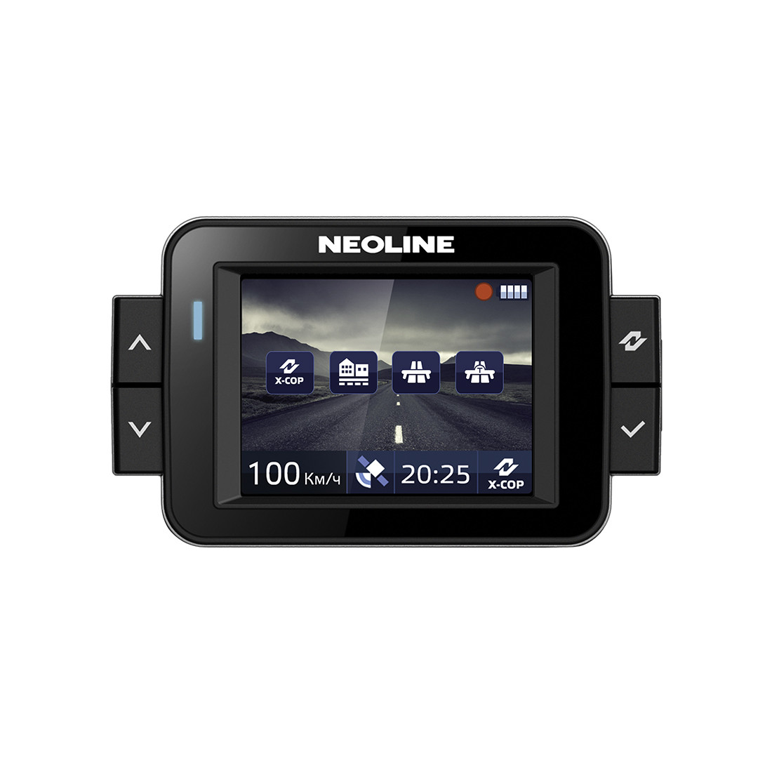 Гибрид, Neoline, X-COP 9000, FullHD 30 к/с, Процессор Ambarella A7, Угол обзора 135°, Встроенный GPS-модуль, Р