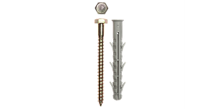 Дюбель рамный нейлоновый с шурупом (шестигранная головка)