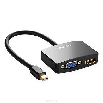 Конвертер mini DisplayPort на HDMI+VGA Adapter black (40365) UGREEN