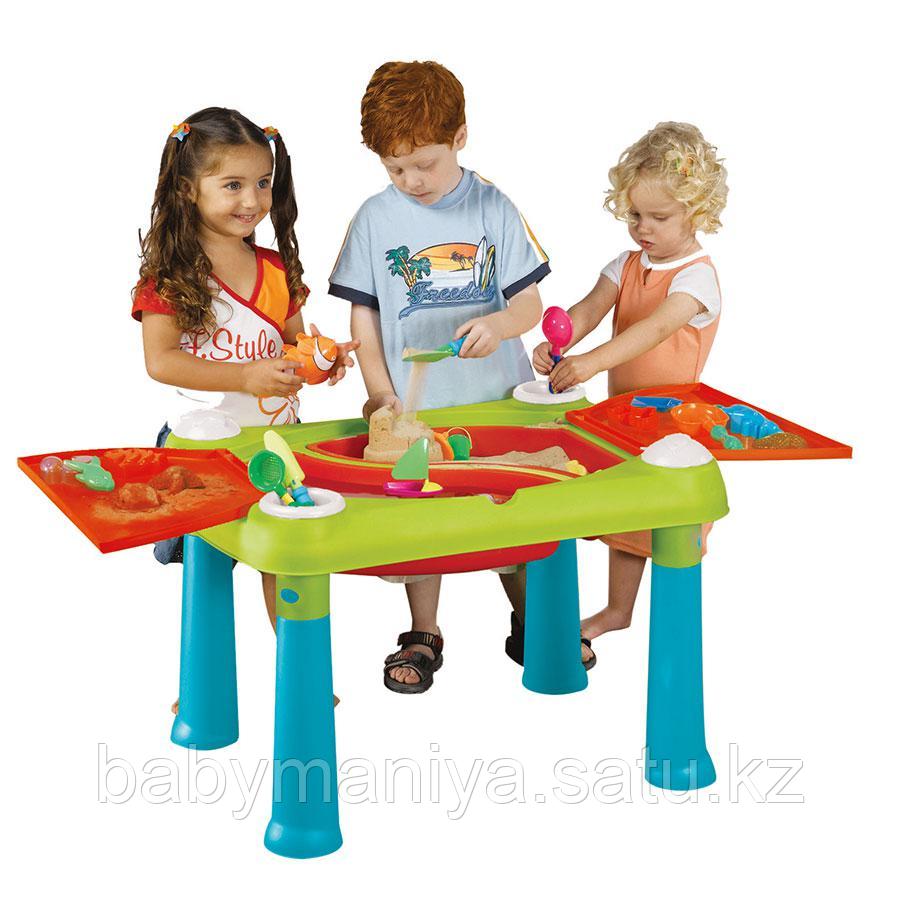 Столик CREATIVE для детского творчества и игры с водой и песком + 2 табуретки (79x56x50h)