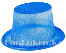 Шляпа карнавальная блестящая (синяя)