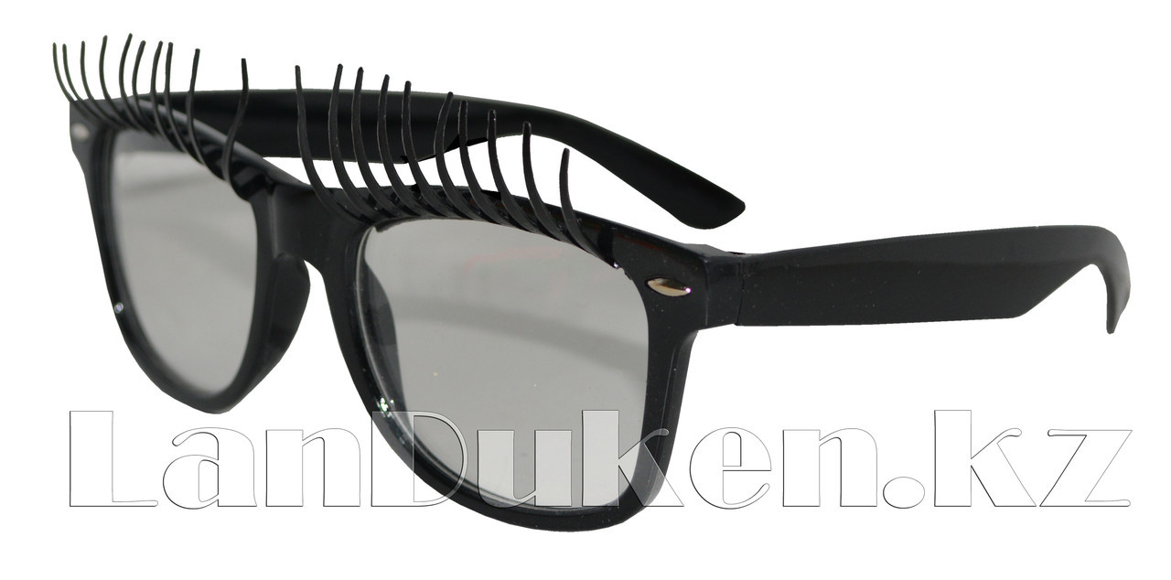 Карнавальные очки с ресницами (черные)