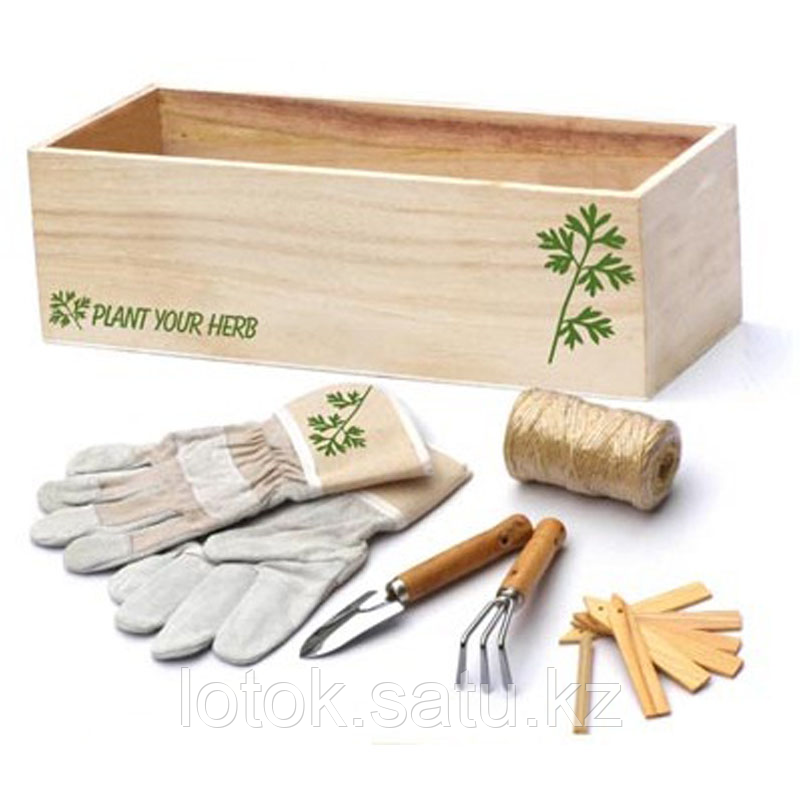 Набор для ухода за комнатными растениями в деревянной коробке - фото 1 - id-p48215348