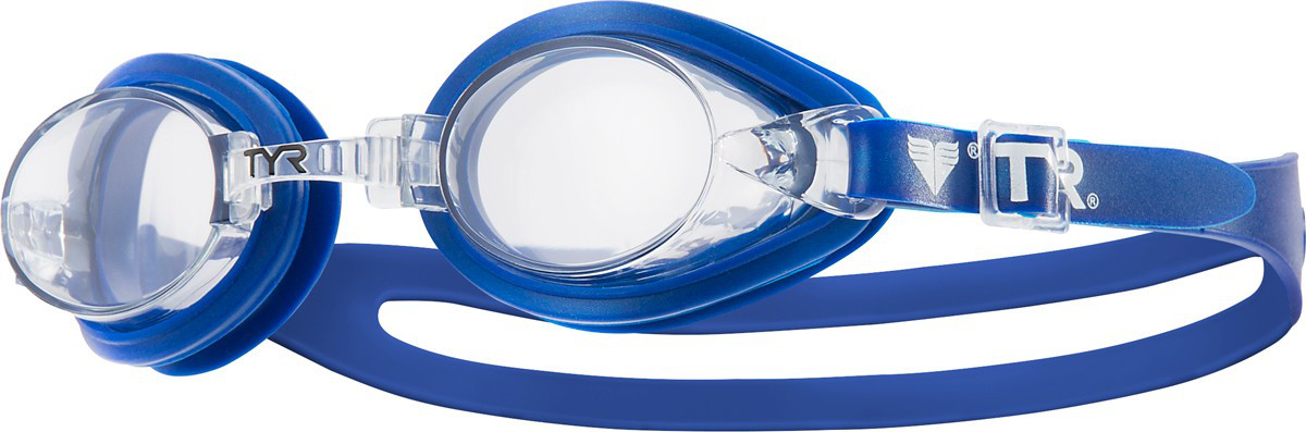 Очки для плавания детские TYR Qualifier Goggle цвет 101 Прозрачный/Синий