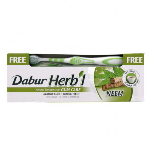 Зубная паста Dabur Herbal Neem (ним) + щетка в подарок - фото 1 - id-p48537419