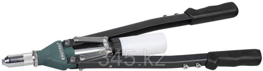 Заклепочник двуручный силовой, KRAFTOOL "RS-55" 31179, d=2,4-6,4мм для вытяжных заклепок из алюминия, стали, нерж cтали, усил литой корпус, контейнер, фото 2