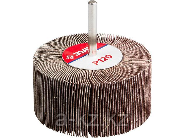 Круг шлифовальный лепестковый ЗУБР 36604-120, МАСТЕР, веерный, на шпильке, тип КЛО, зерно-электрокорунд, фото 1