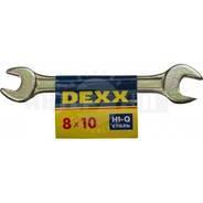 Ключ рожковый гаечный DEXX, желтый цинк, 17х19мм