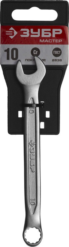 Ключ ЗУБР "МАСТЕР" гаечный комбинированный, Cr-V сталь, хромированный, 9мм - фото 1 - id-p44068736