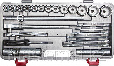 Набор слесарно-монтажного инструмента НИЗ "АВТОМОБИЛИСТ", сталь 40Х, 1/2", в пластиковом кейсе, 26 предметов - фото 1 - id-p44068838