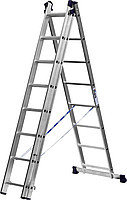 Лестница СИБИН универсальная, трехсекционная со стабилизатором, 9 ступеней