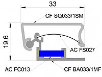 Алюминиевый профиль с клик системой(часто сменной информацией) 33мм квадратного сечения