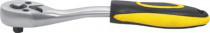 Вороток (трещотка) CrV, черно-желтая прорезиненная ручка, Профи 1/2" АКЦИЯ
