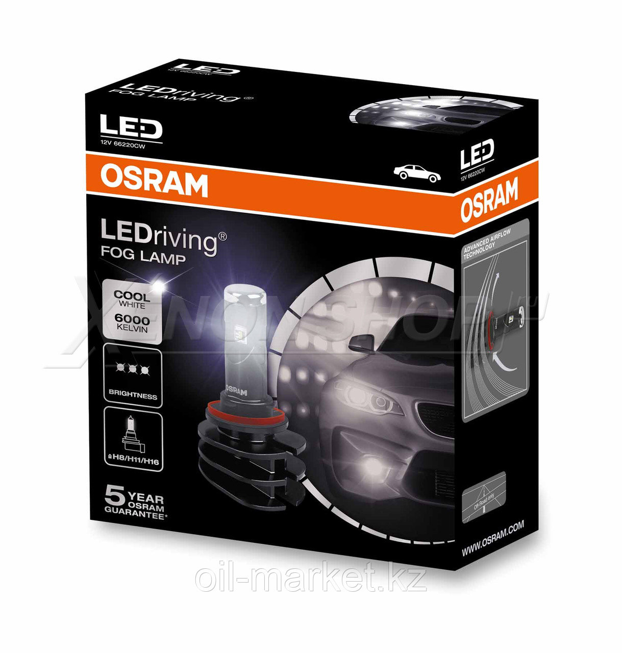 OSRAM Светодиодные противотуманные лампы типа H8/H11/H16, 13W 12V PGJ19-X 6000К