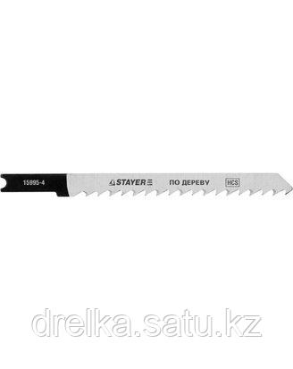 Пилки для электролобзика STAYER 15995-4_z01, PROFI, HCS, по дереву, ДСП, ДВП, US-хвостик, шаг 4 мм, 75мм, 2 шт, фото 2