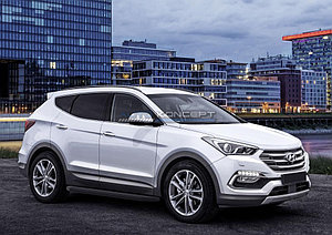 Порог-площадка "Black" Hyundai Santa Fe Premium 2015-2016