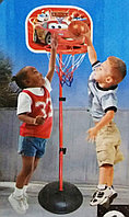 Баскетбольное кольцо на регулируемой стойке 109 см "Тачки" с мячом и насосом 2 в 1 (среднее)