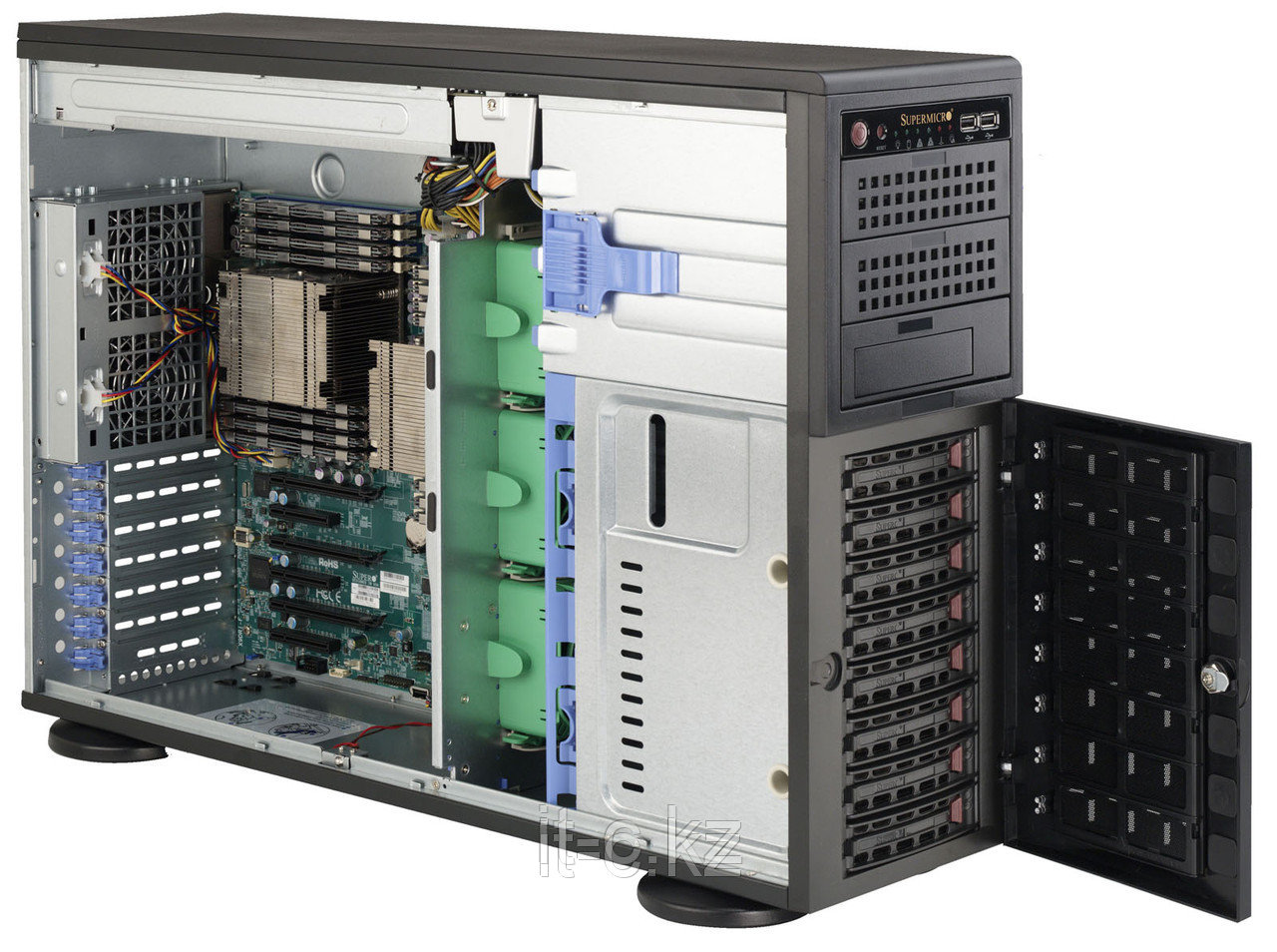 SuperMicro 4U/Tower (сборный) CSE-743T-665B/MBD-X10SAE 1x4С E3-1225v3/8Gb/8x5Tb SATA III Ent. 7.2k/MegaRaid LS