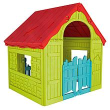 Игровой дом Keter Foldable Playhouse складной Зеленый/красный Green/Red (101.8x89.7x110.6h)