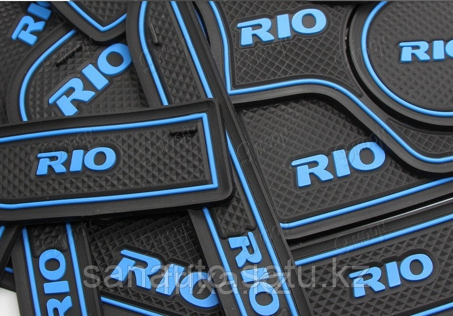 Резиновые коврики по консоли Kia Rio / Киа Рио, фото 1