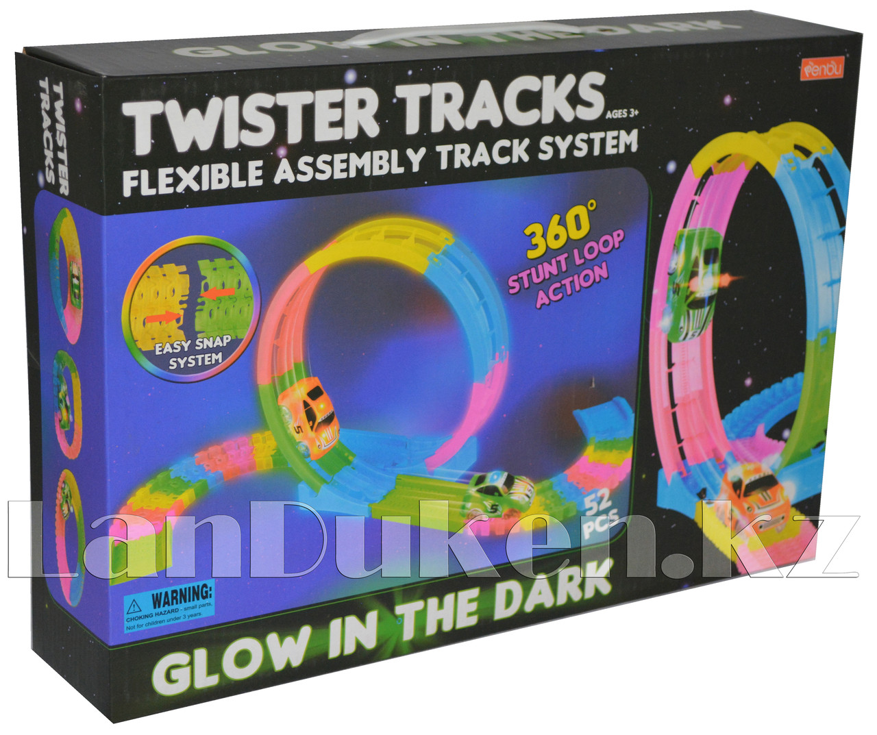 Светящаяся дорога Twister Tracks с петлей (Magic Track) 52 детали