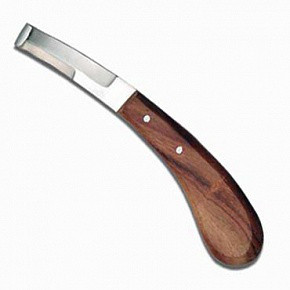 Нож копытный обоюдоострый с деревянной ручкой (Пак)