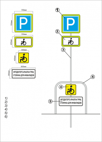 Комплект знаков "Парковка для инвалидов", фото 2
