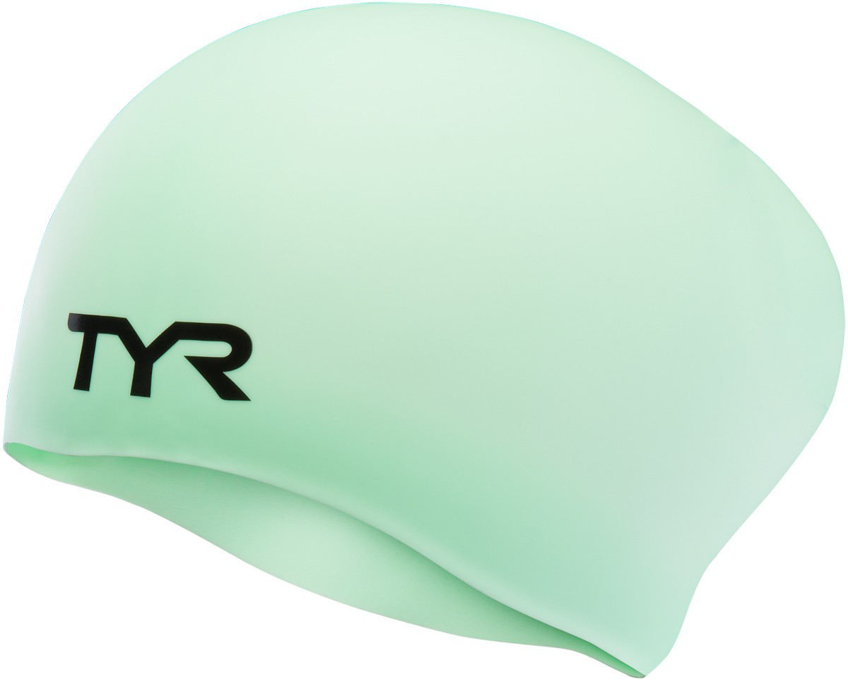 Шапочка для плавания (для длинных волос) TYR Long Hair Wrinkle Free Silicone Cap 332 Ментоловый