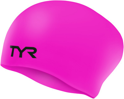 Шапочка для плавания (для длинных волос) TYR Long Hair Wrinkle Free Silicone Cap 693 Розовый