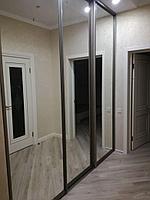 Гардеробная комната с зеркальными дверями