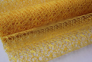 Сетка ажурная, листовая, 50*70 см, желтая