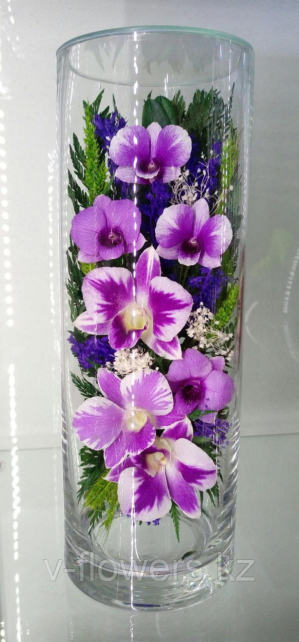 Живые цветы в стекле CLO-03