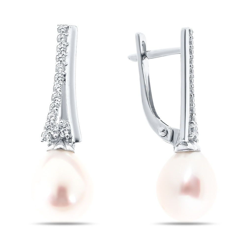 Серебряные серьги с жемчугом Teosa СЛ8135