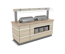 Горячий буфет с подсветкой для блюд с мраморной столешней Chafing Dishes EMPERO