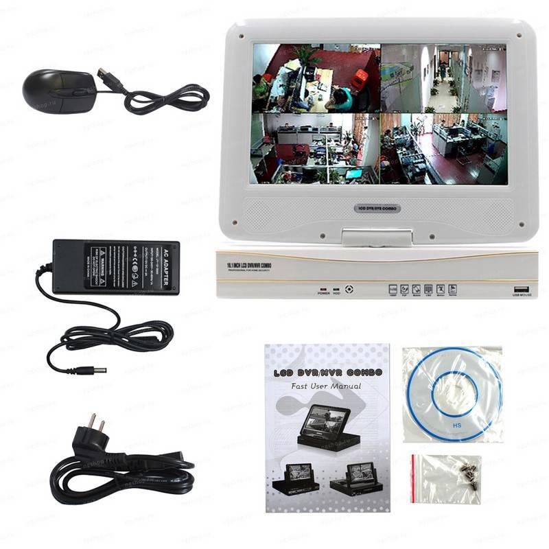 4-х канальный AHD видеорегистратор 960P 1аудио HDMI VGA с монитором - фото 2 - id-p48922177