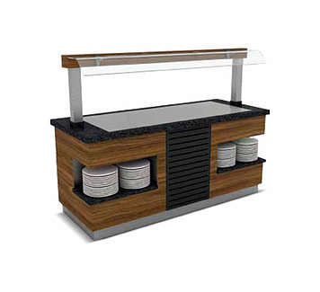 Буфет  с мраморной охлаждающей поверхностью, с хромированной  пластиной  и подсветкой  Sumela EMPERO