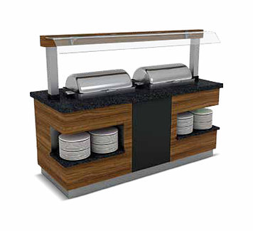 Горячий буфет с подсветкой для блюд с мраморной столешней Chafing Dishes EMPERO