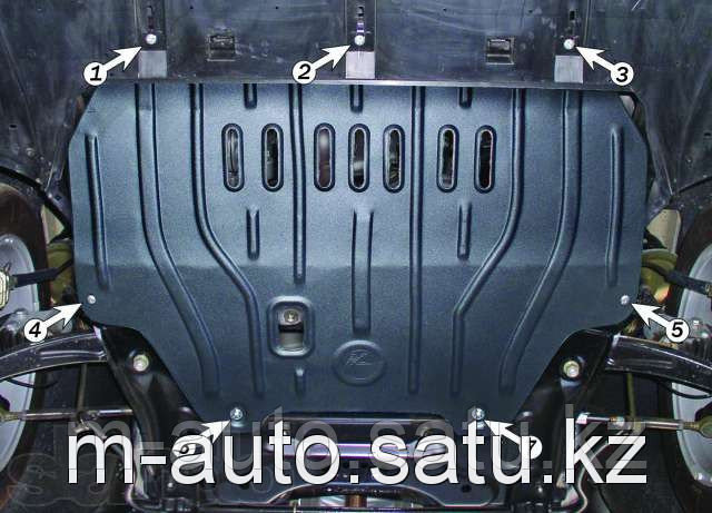 Защита картера двигателя и кпп на Hyundai Grandeur/Хюндай Грандеур 2005-2011 - фото 4 - id-p3212084
