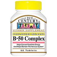 Комплекс B-50, 60 таблеток,21st Century Health Care.