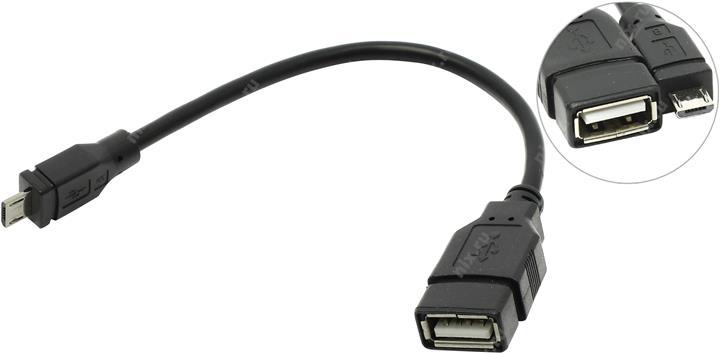 Адаптер USB мама OTG (On-The-Go)  на micro USB  0.1 метра 