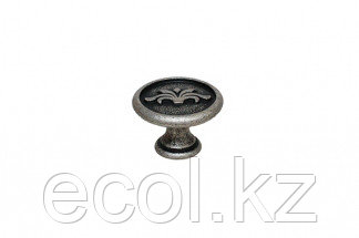 Мебельная ручка кнопка, цвет серебро старое