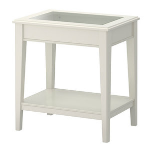 Стол придиванный ЛИАТОРП белый стекло ИКЕА, IKEA , фото 2