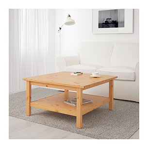 Журнальный стол ХЕМНЭС 90х90 светло-коричневый ИКЕА, IKEA, фото 2