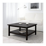 Журнальный стол ХЕМНЭС 90х90 черно-коричневый ИКЕА, IKEA