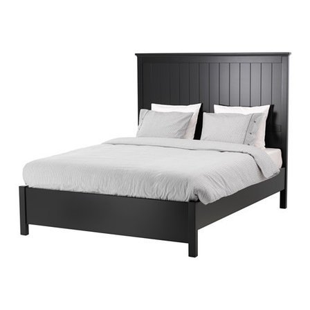 Кровать каркас УНДРЕДАЛЬ черный Лурой ИКЕА, IKEA, фото 2