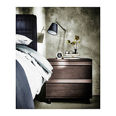 Тумба прикроватная с 2 ящиками ОППЛАНД коричневая морилка ИКЕА, IKEA, фото 3