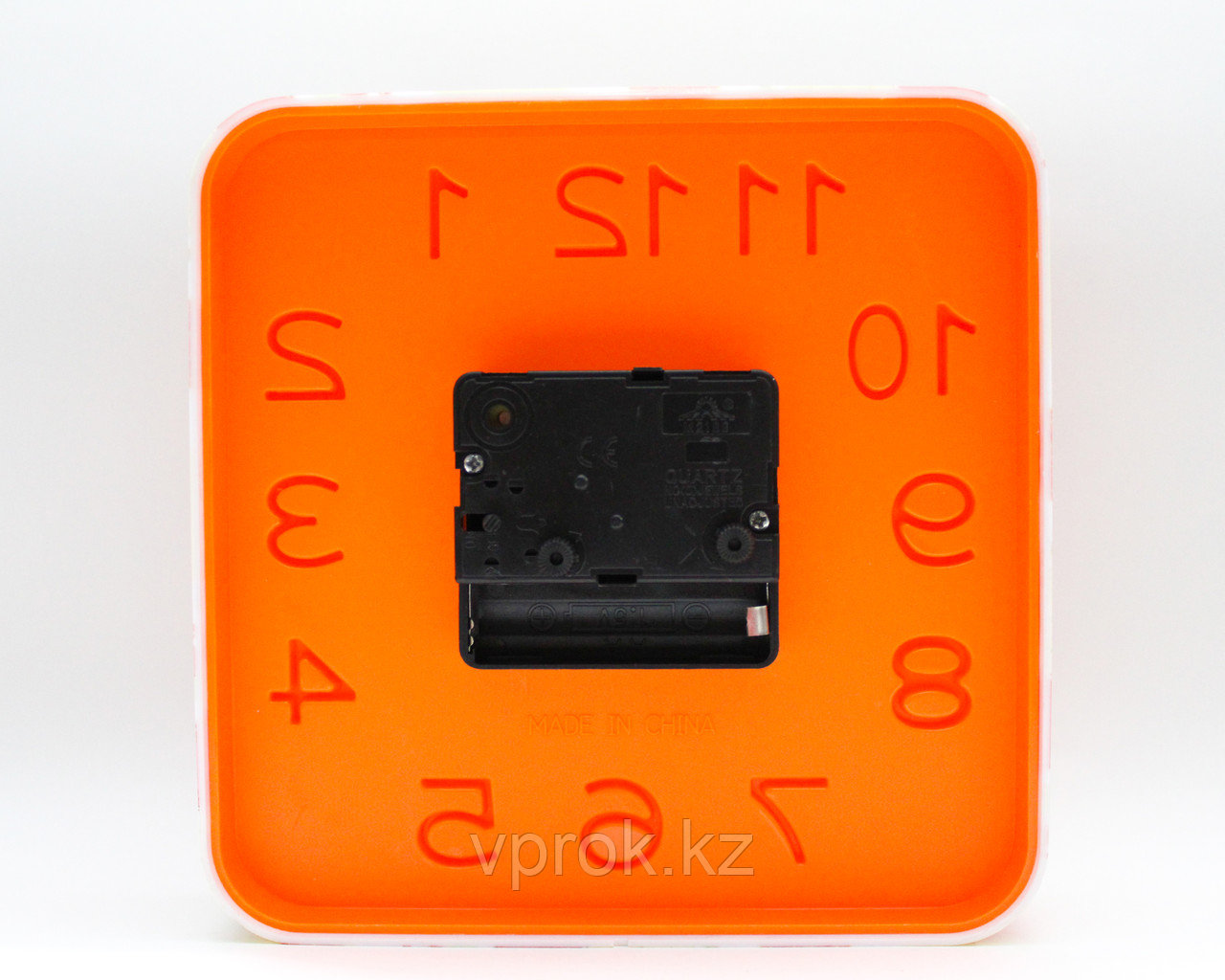 Часы-будильник квадратные, оранжевые, 15 см - фото 2 - id-p49023197