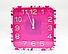 Часы-будильник квадратные, розовые, 15 см