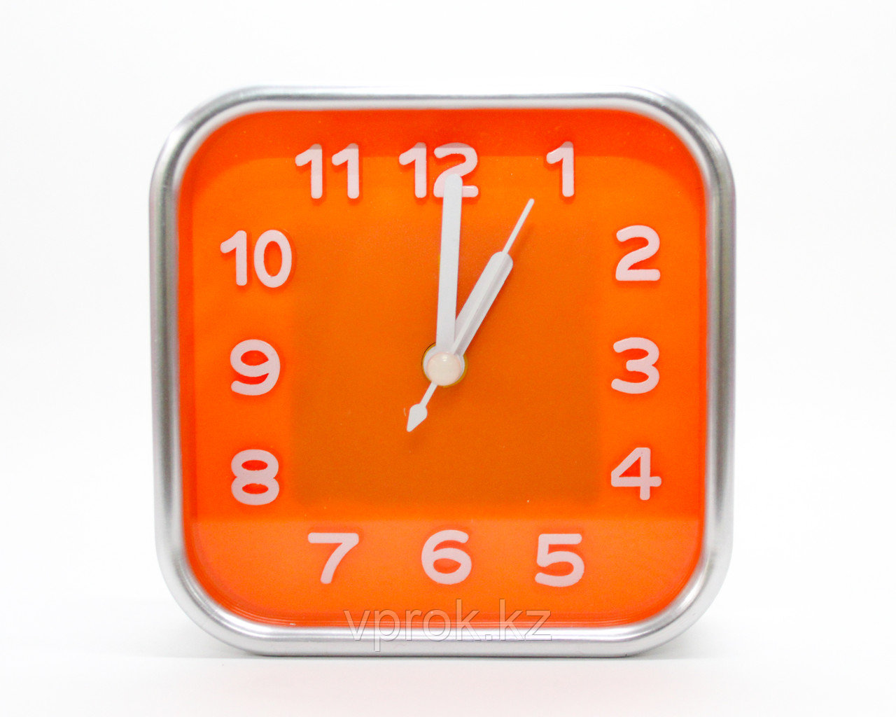 Часы-будильник квадратные, оранжевые, 10 см - фото 1 - id-p49023212