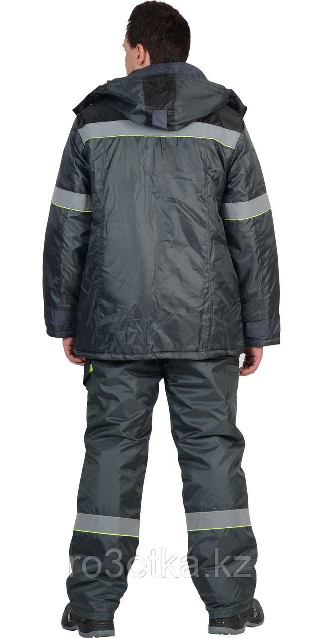 Костюм "ХОВАРД":зим.куртка дл.,п/к,т.-серый с черн. и лимон.отд. и СОП тк. Оксфорд Оксфорд